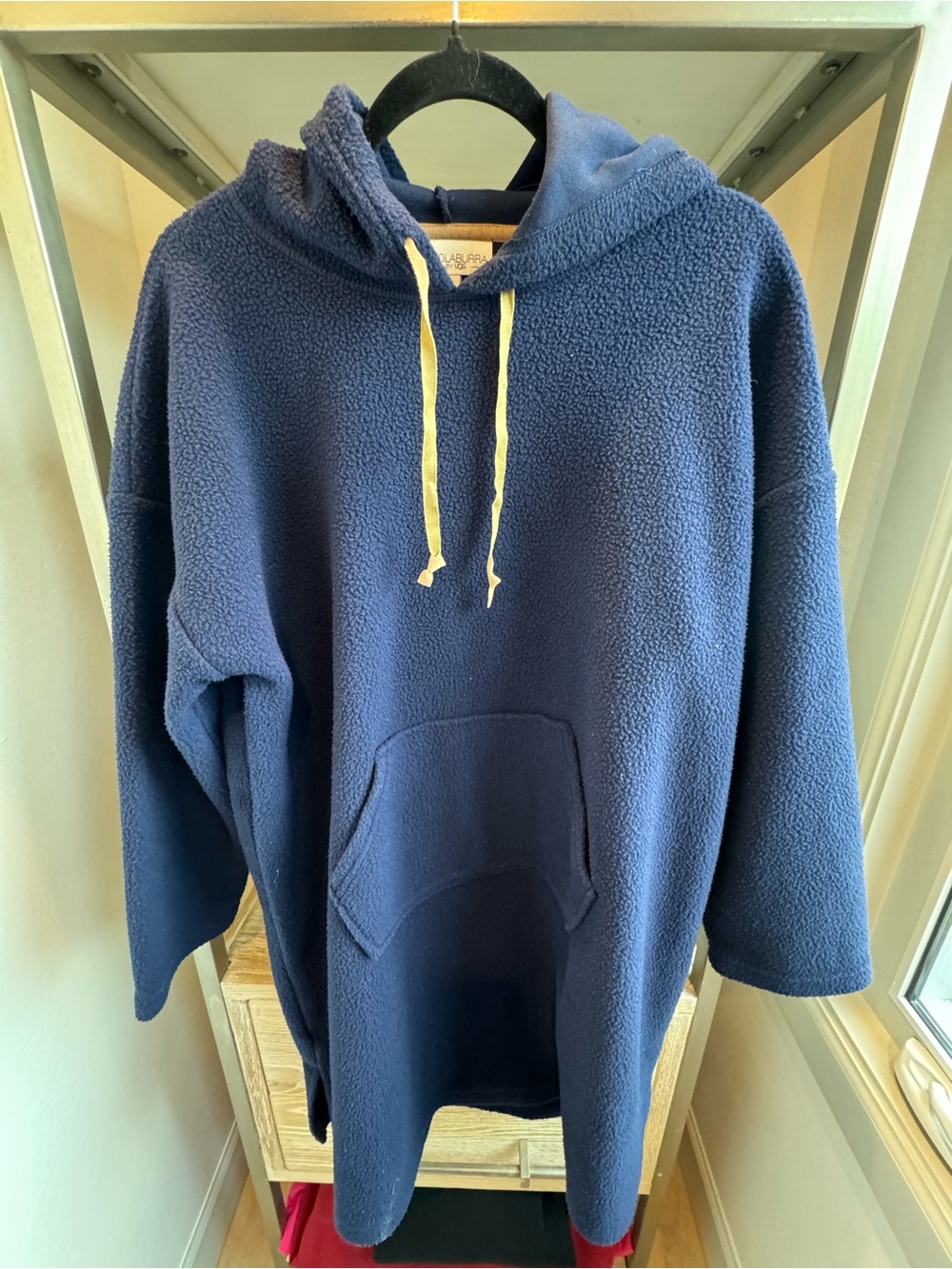 Koolaburra Navy Fleece Hoodie with Yellow Drawstrings